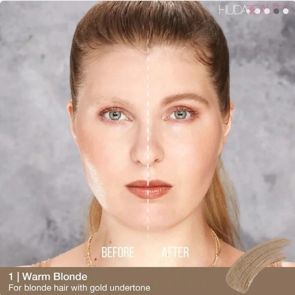 HUDA BEAUTY BombBrows full & fluffy fiber gel 1 warm blonde new in box